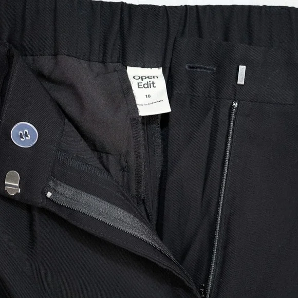 Open Edit Women Black Wide Leg Pleated High Rise Trousers Pants Size 10 - Picture 4 of 8